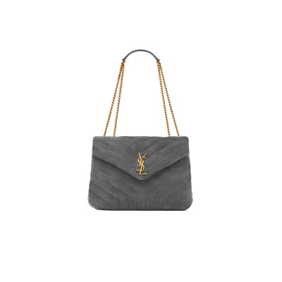 YSL LOULOU MEDIUM IN QUILTED SUEDE 5749461U8671112 (32*22*12cm)